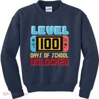 Level 100 Day Of School Unlocked Kids Sweatshirt thumb 0