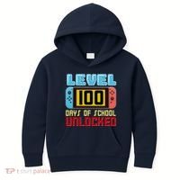 Level 100 Day Of School Unlocked Kids Hoodie thumb 0