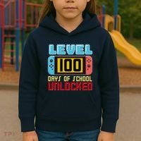Level 100 Day Of School Unlocked Kids Hoodie thumb 3