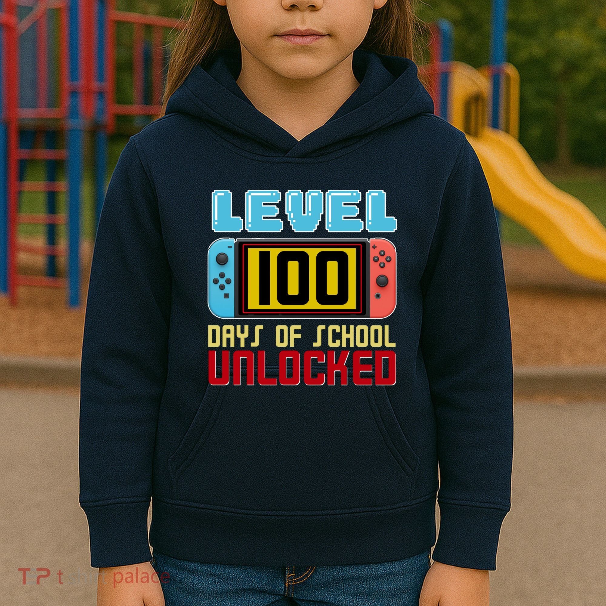 Level 100 Day Of School Unlocked Kids Hoodie