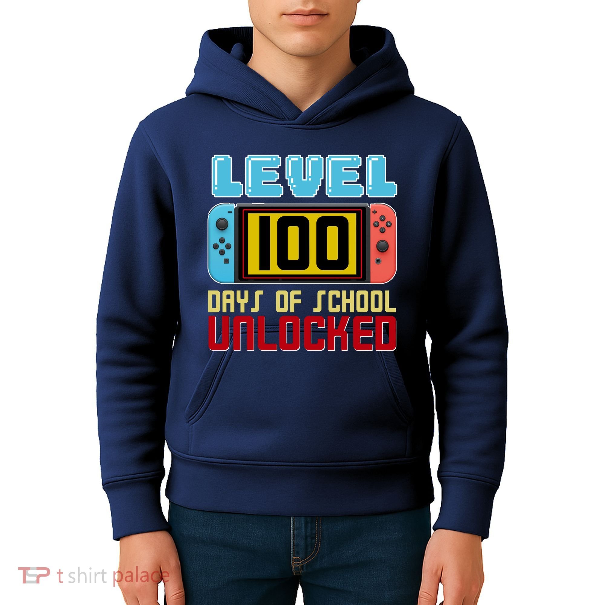 Level 100 Day Of School Unlocked Kids Hoodie