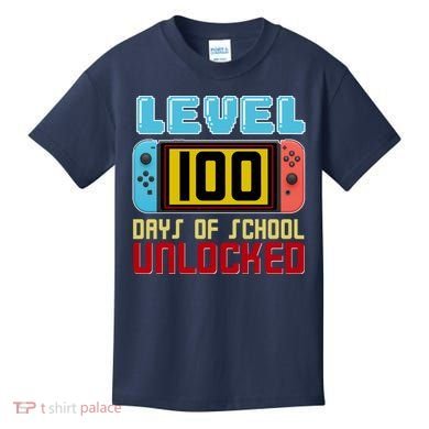 Level 100 Day Of School Unlocked Kids T-Shirt
