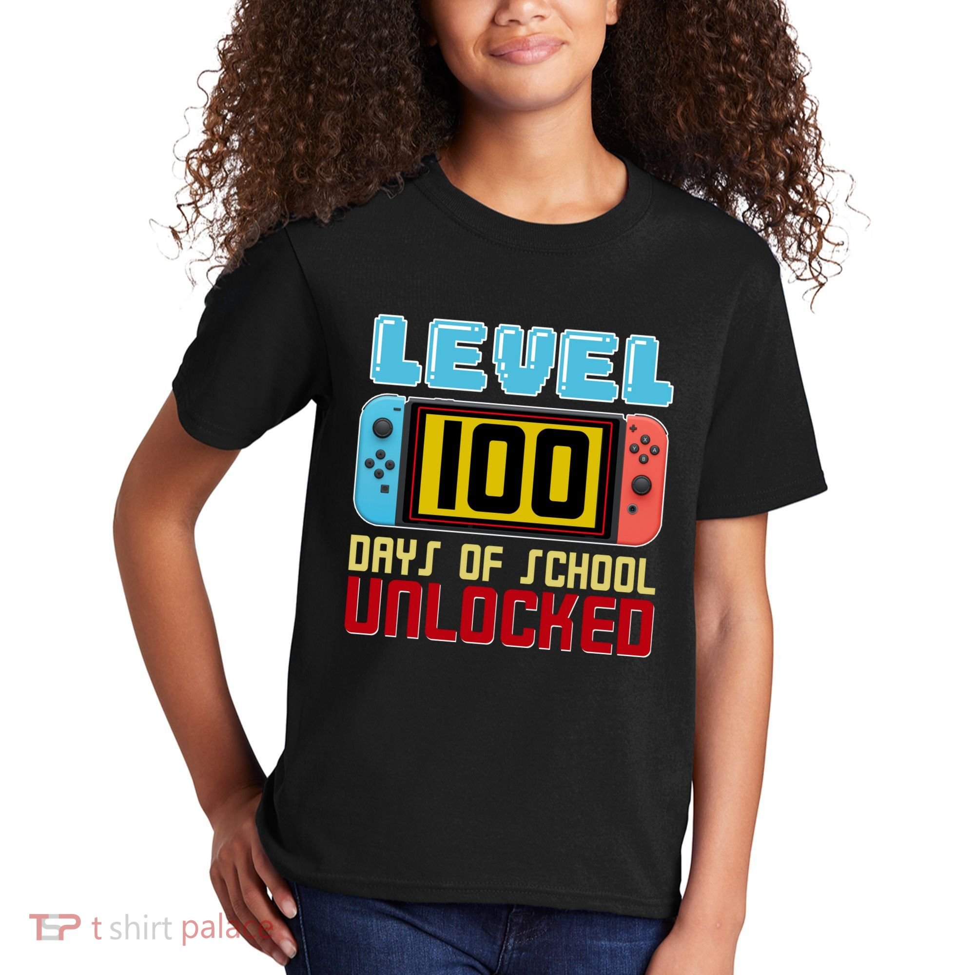 Level 100 Day Of School Unlocked Kids T-Shirt