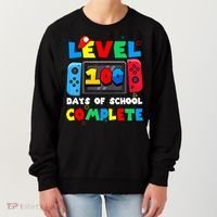 Level 100 Days Of School Complete Gamer Video Games Women's Sweatshirt thumb 0