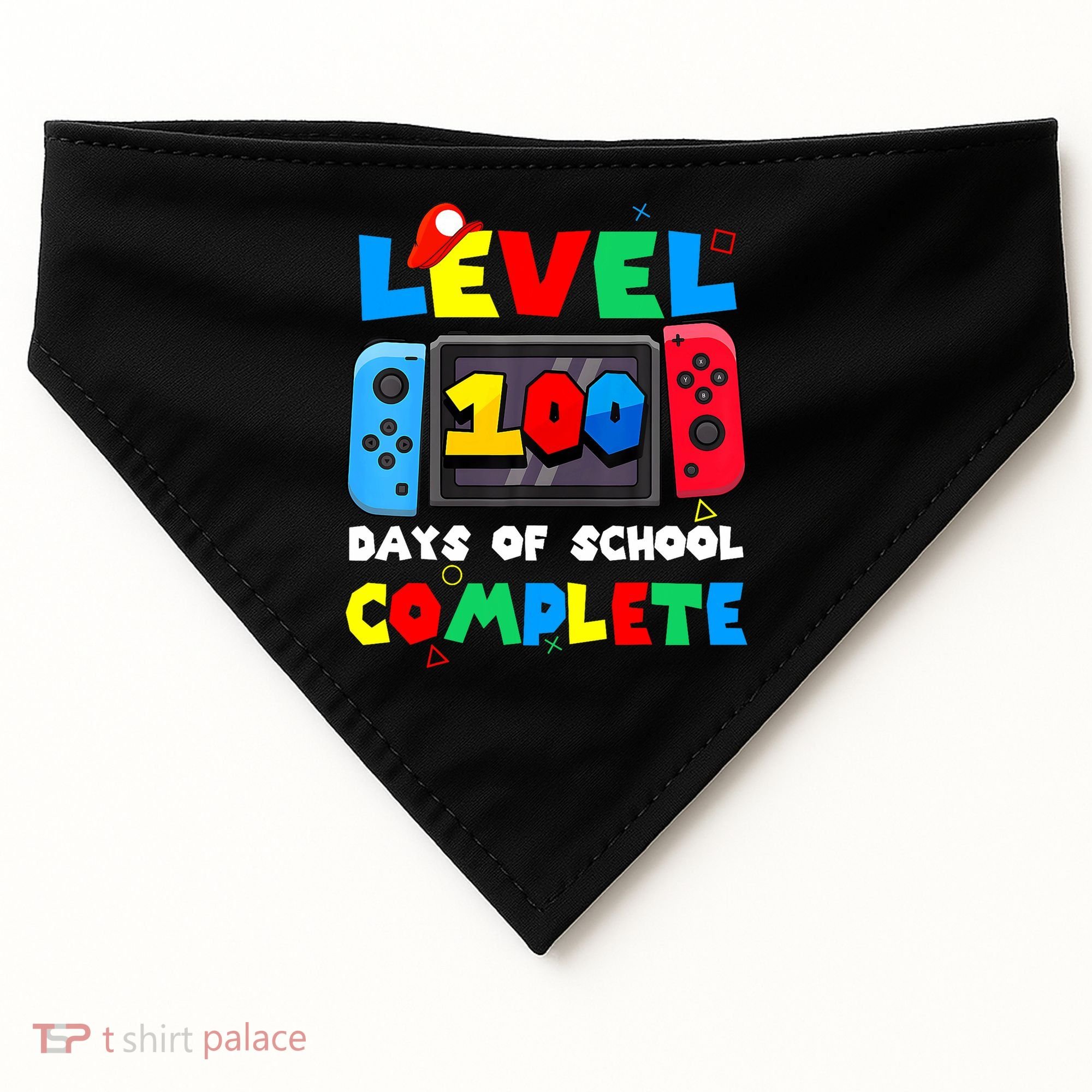 Level 100 Days Of School Complete Gamer Video Games USA-Made Doggie Bandana