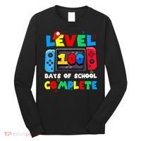 Level 100 Days Of School Complete Gamer Video Games Long Sleeve Shirt thumb 0