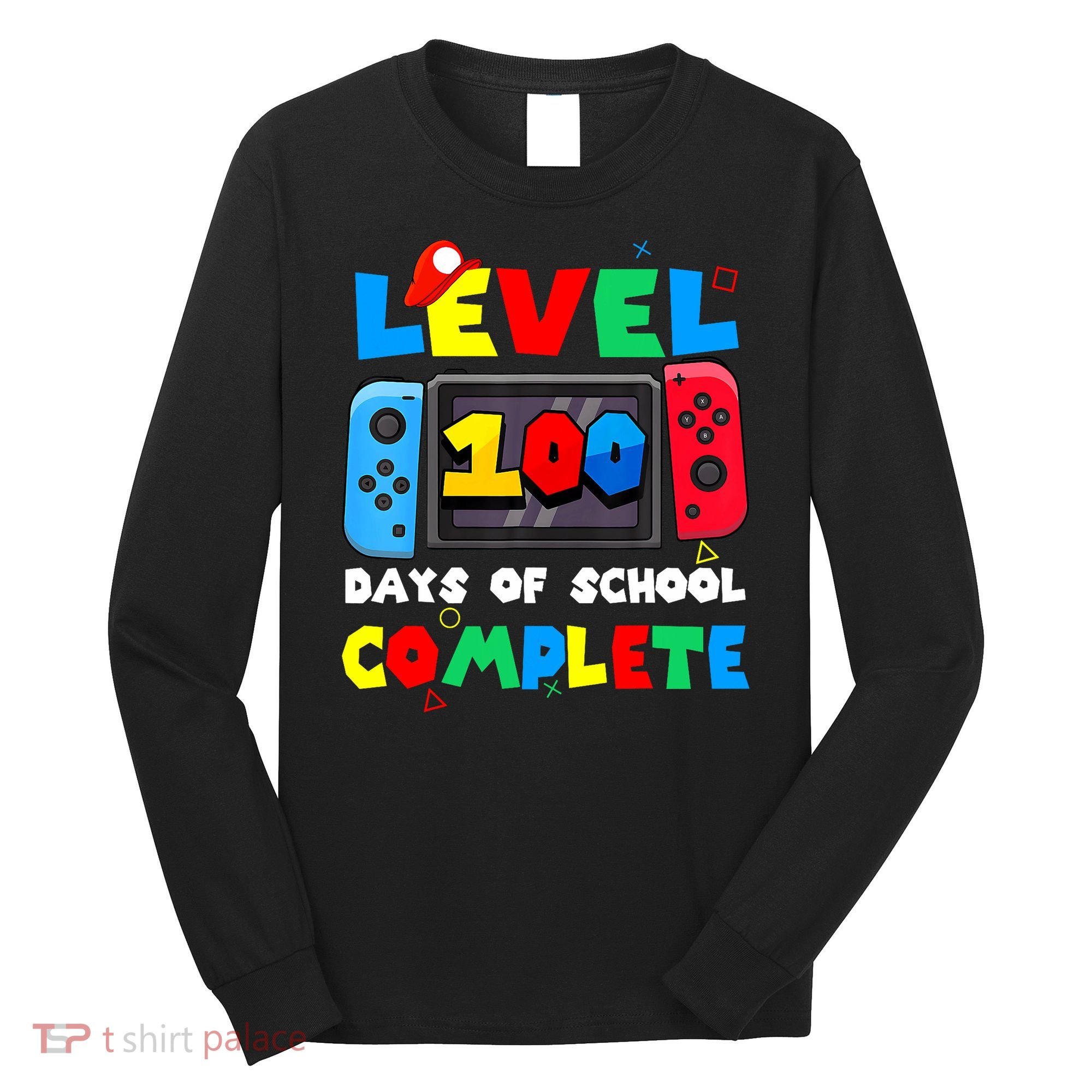 Level 100 Days Of School Complete Gamer Video Games Long Sleeve Shirt