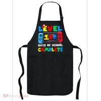 Level 100 Days Of School Complete Gamer Video Games Apron thumb 0