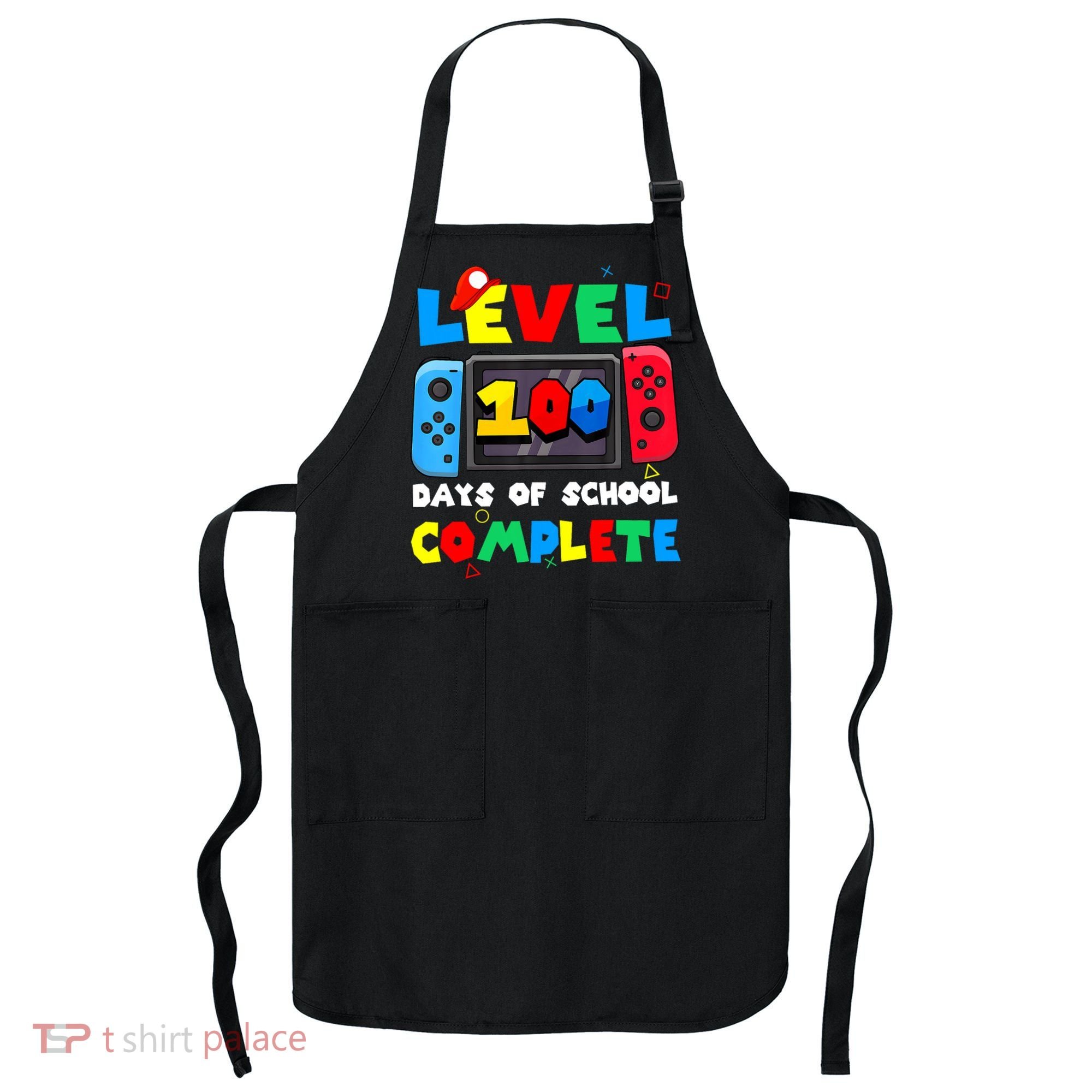 Level 100 Days Of School Complete Gamer Video Games Apron