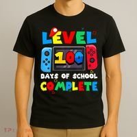 Level 100 Days Of School Complete Gamer Video Games T-Shirt thumb 3
