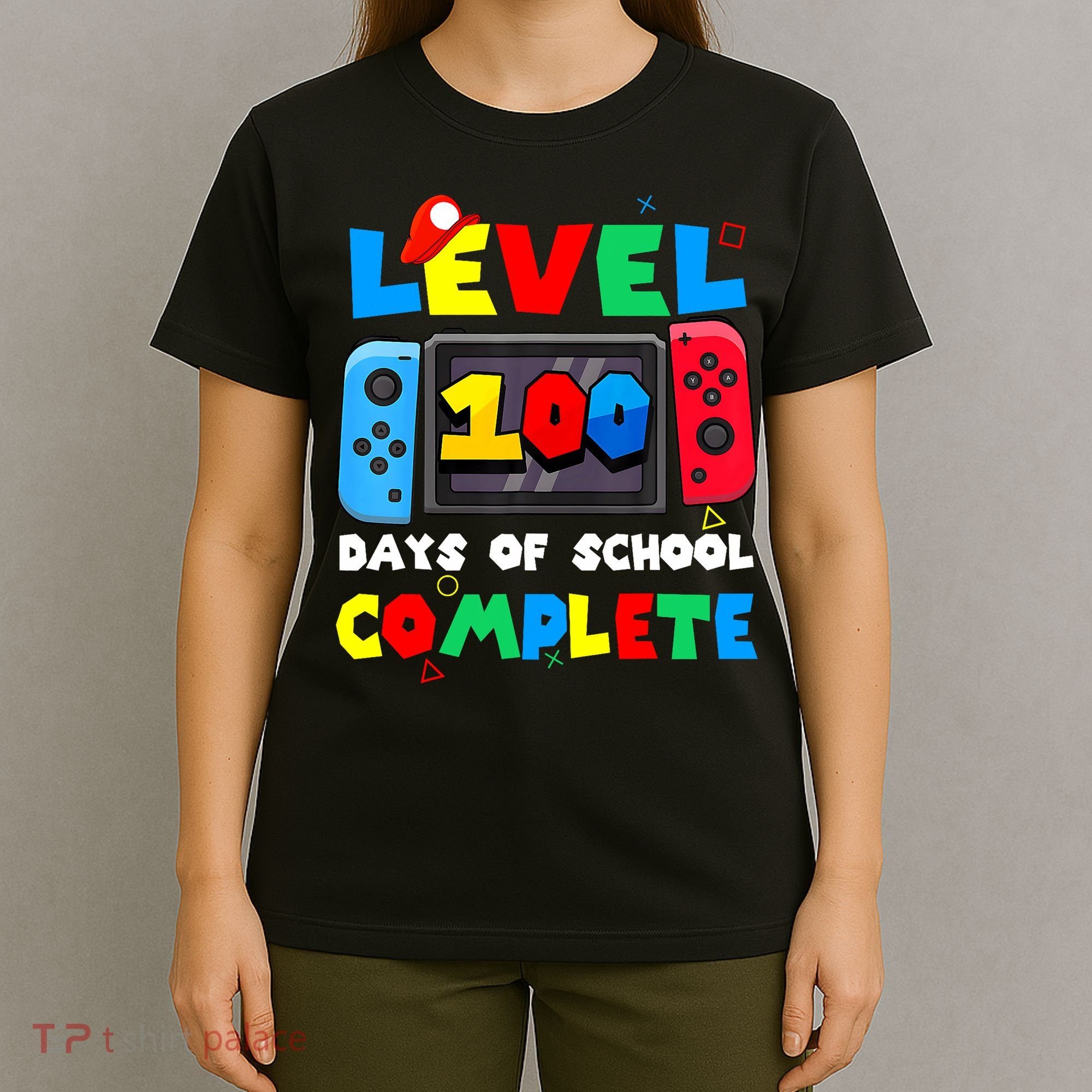 Level 100 Days Of School Complete Gamer Video Games T-Shirt