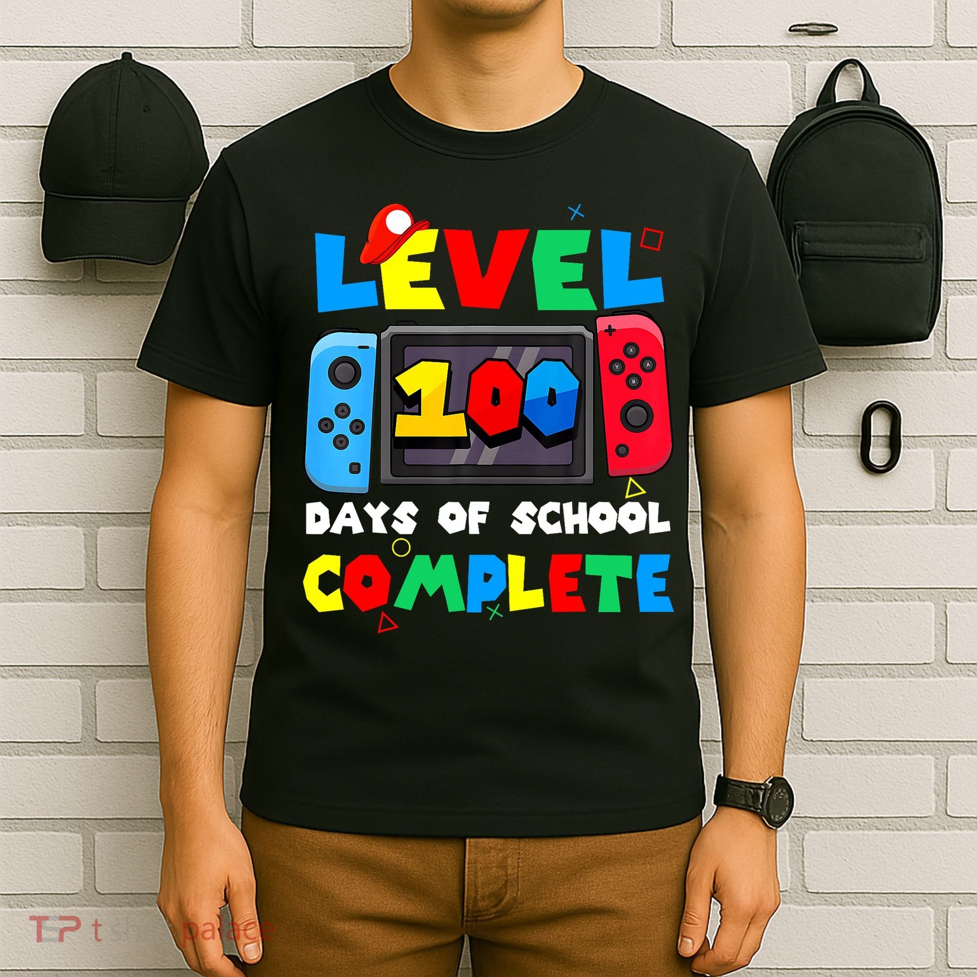 Level 100 Days Of School Complete Gamer Video Games T-Shirt