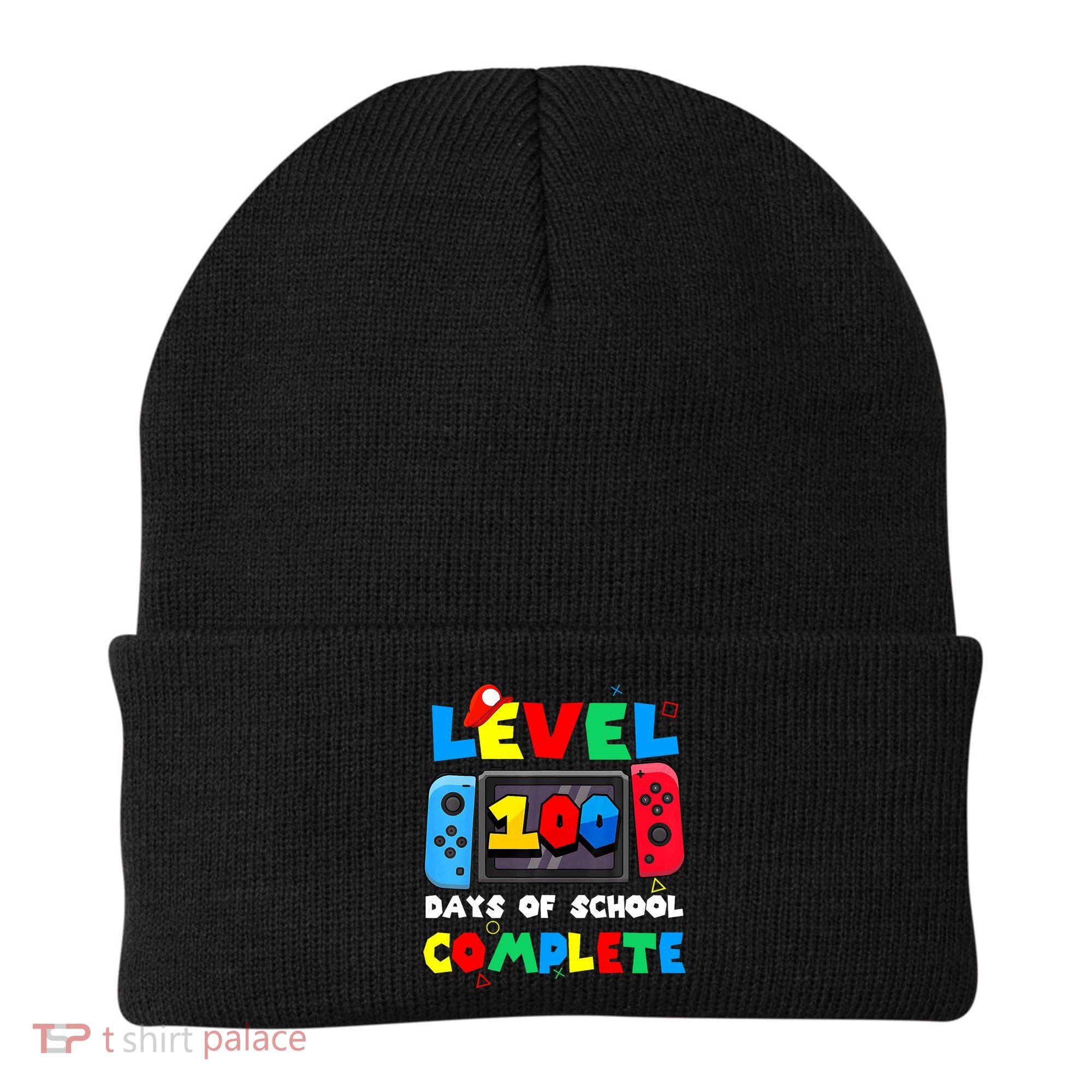 Level 100 Days Of School Complete Gamer Video Games Beanie