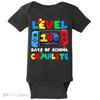 Level 100 Days Of School Complete Gamer Video Games Baby Bodysuit thumb 0