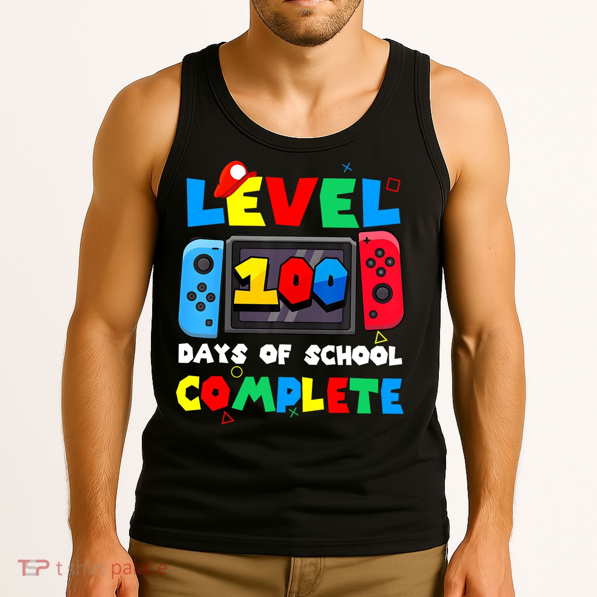 Level 100 Days Of School Complete Gamer Video Games Tank Top