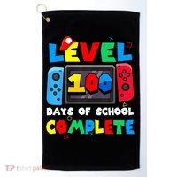 Level 100 Days Of School Complete Gamer Video Games Golf Towel thumb 0