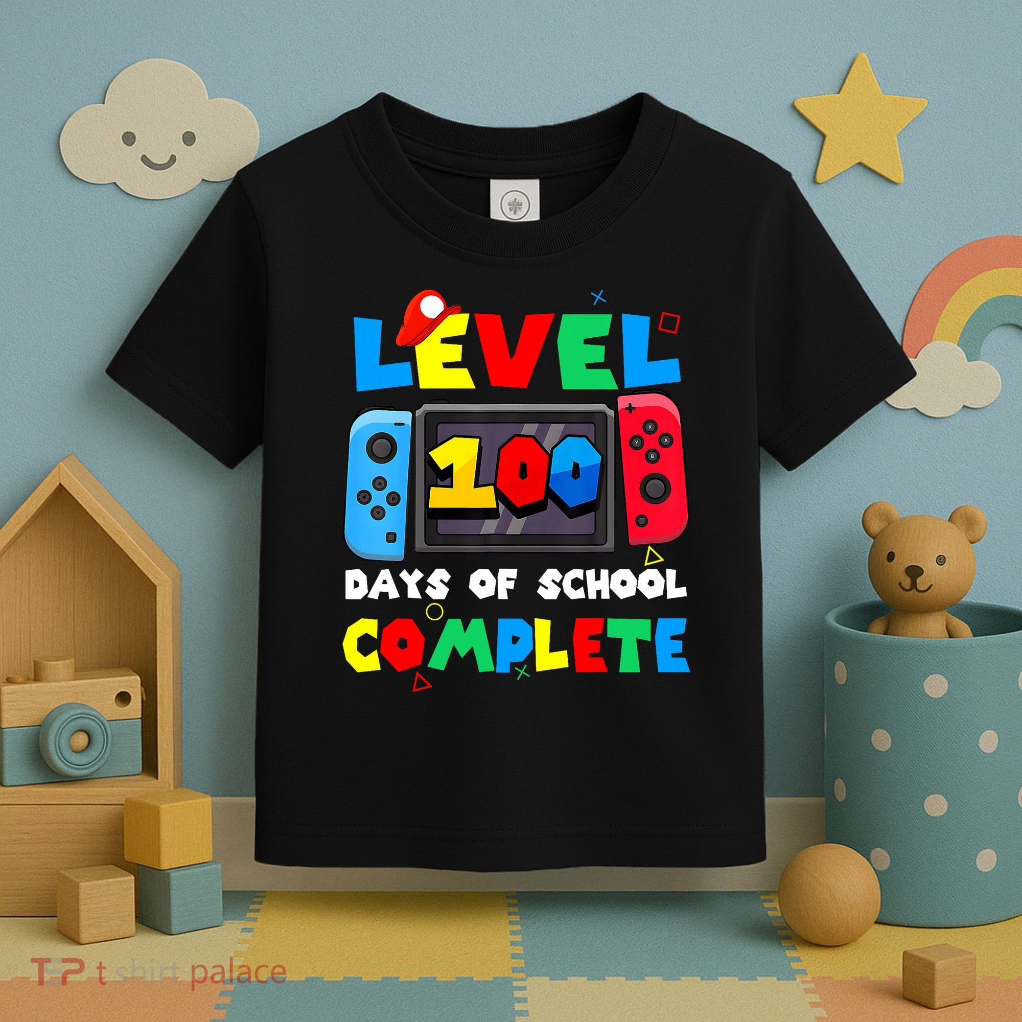 Level 100 Days Of School Complete Gamer Video Games Toddler T-Shirt