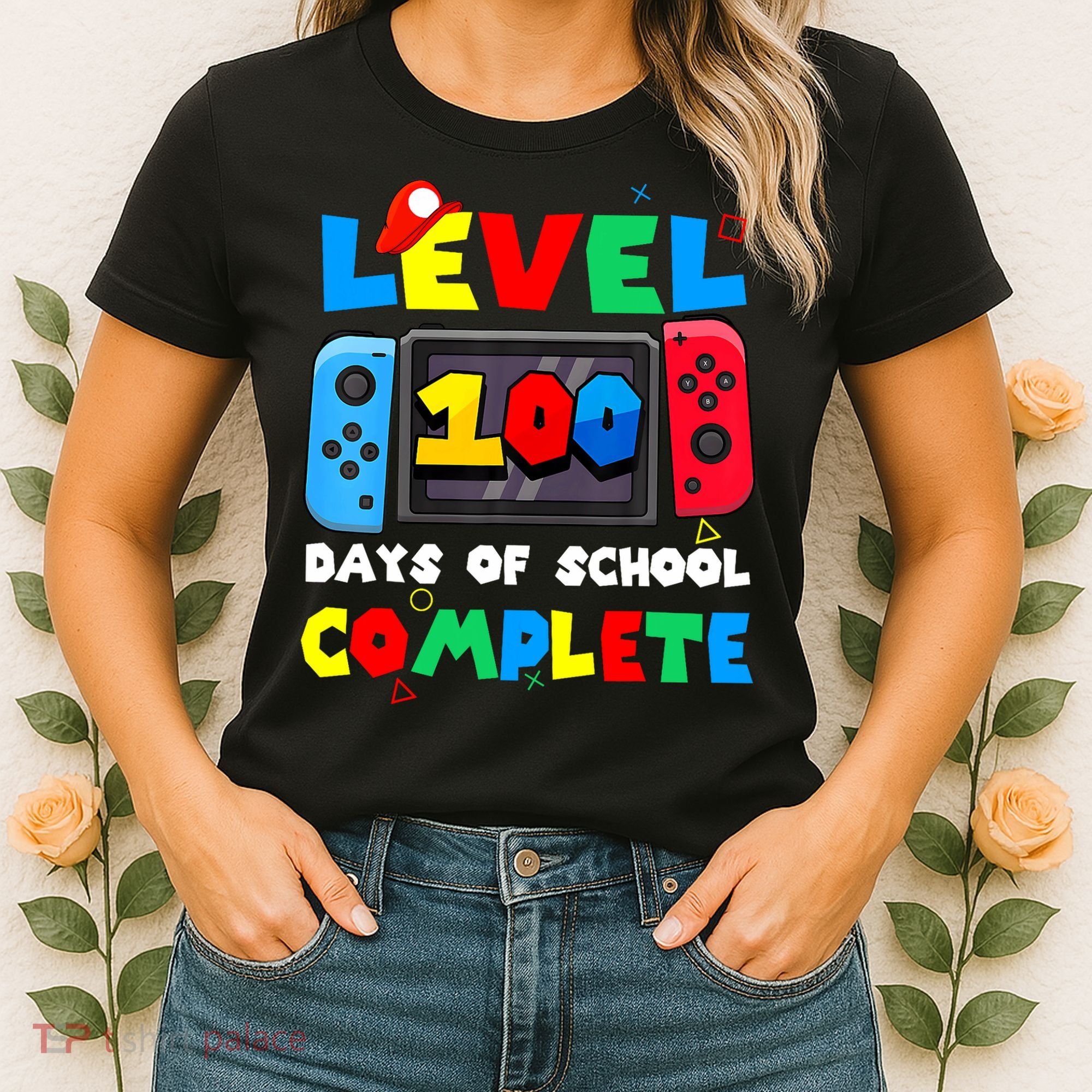 Level 100 Days Of School Complete Gamer Video Games Women's T-Shirt
