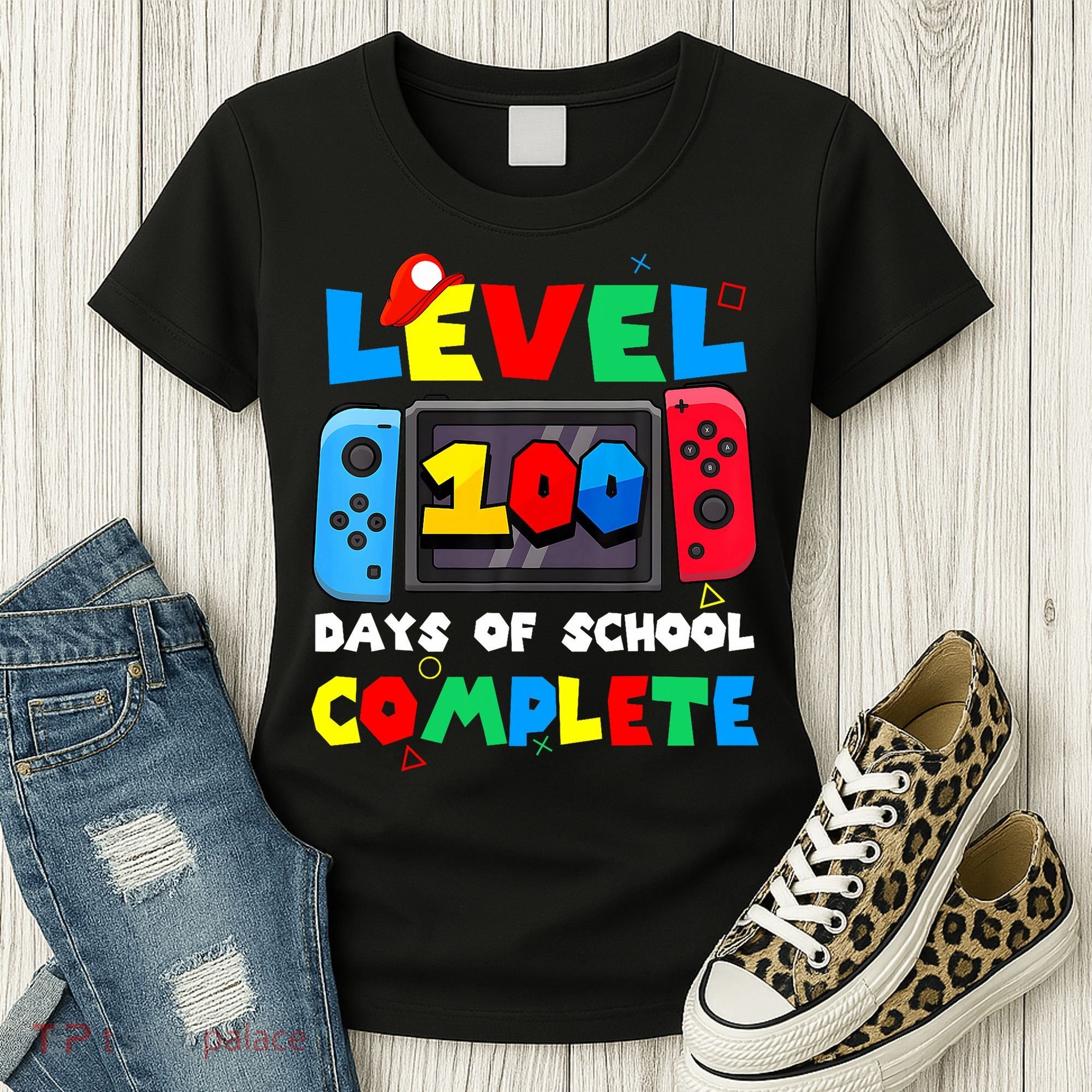 Level 100 Days Of School Complete Gamer Video Games Women's T-Shirt