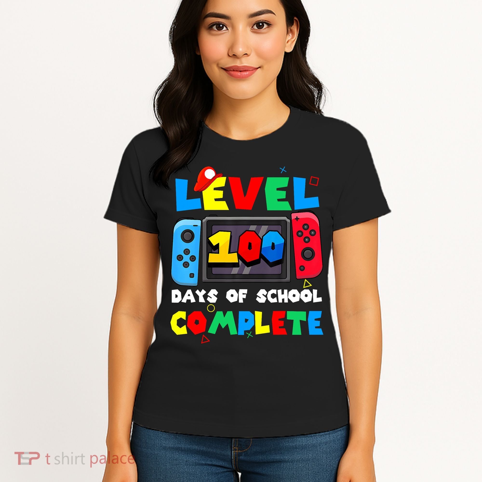 Level 100 Days Of School Complete Gamer Video Games Women's T-Shirt