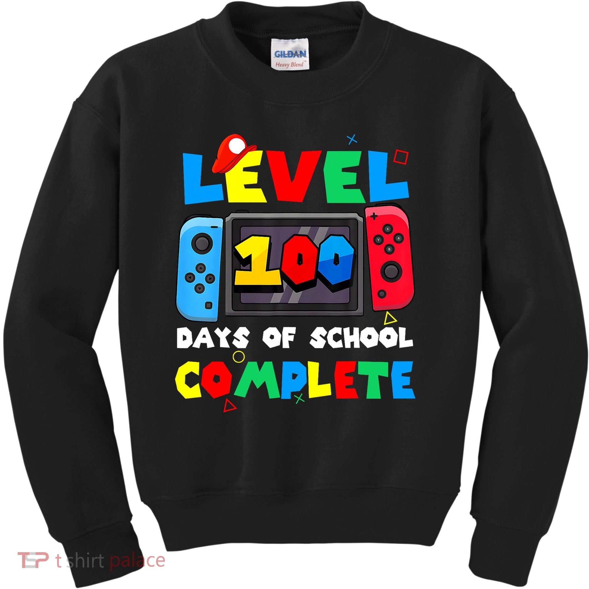 Level 100 Days Of School Complete Gamer Video Games Kids Sweatshirt