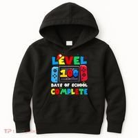 Level 100 Days Of School Complete Gamer Video Games Kids Hoodie thumb 0