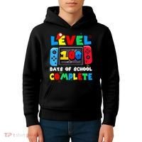 Level 100 Days Of School Complete Gamer Video Games Kids Hoodie thumb 4