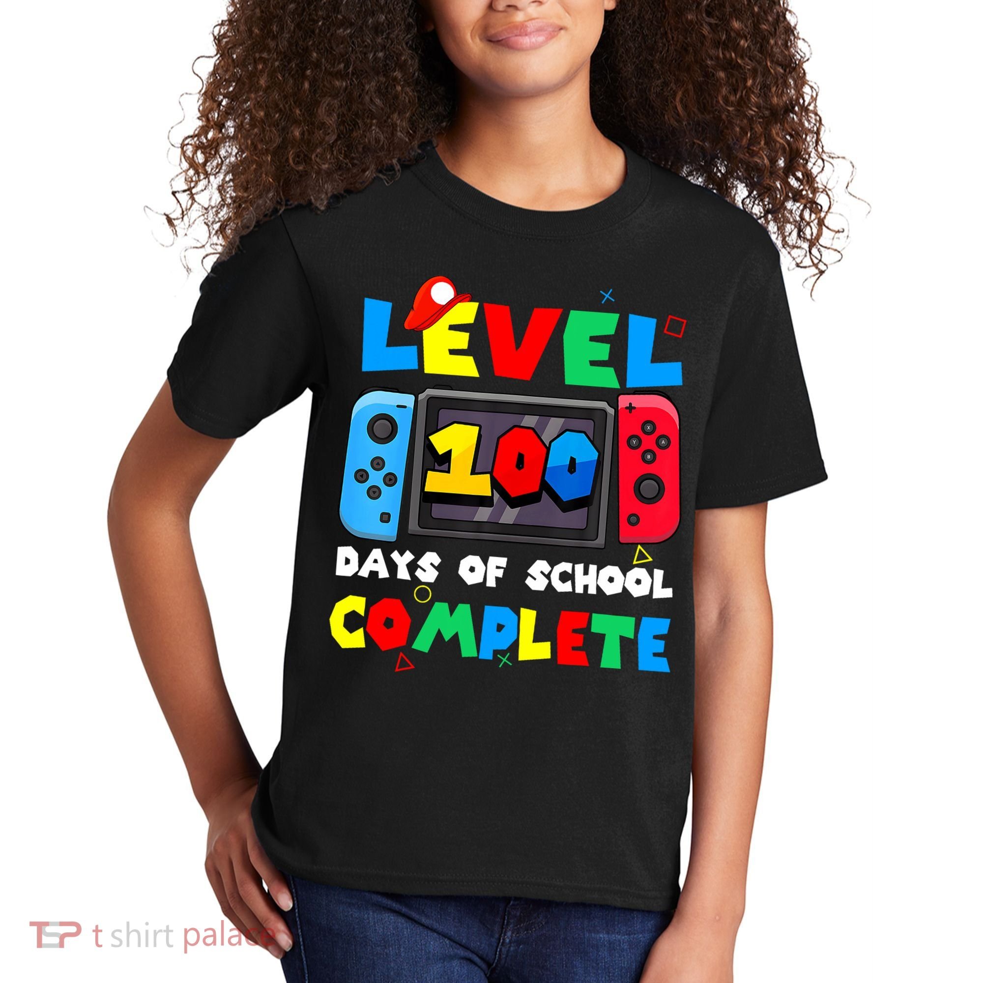 Level 100 Days Of School Complete Gamer Video Games Kids T-Shirt