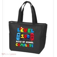 Level 100 Days Of School Complete Gamer Video Games Tote Bag thumb 3