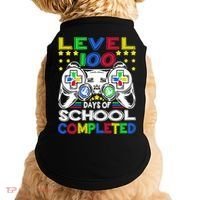 Level 100 Days Of School Completed 100th Day Gamer Boys Kids Doggie Tank thumb 0