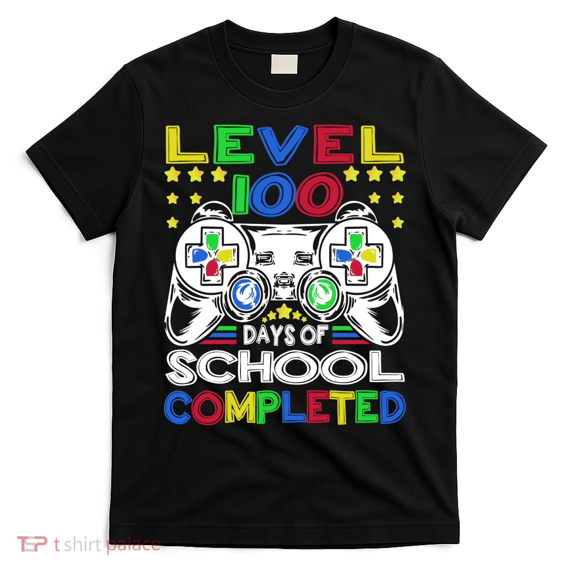 Level 100 Days Of School Completed 100th Day Gamer Boys Kids T-Shirt