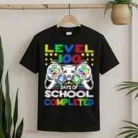Level 100 Days Of School Completed 100th Day Gamer Boys Kids T-Shirt thumb 2