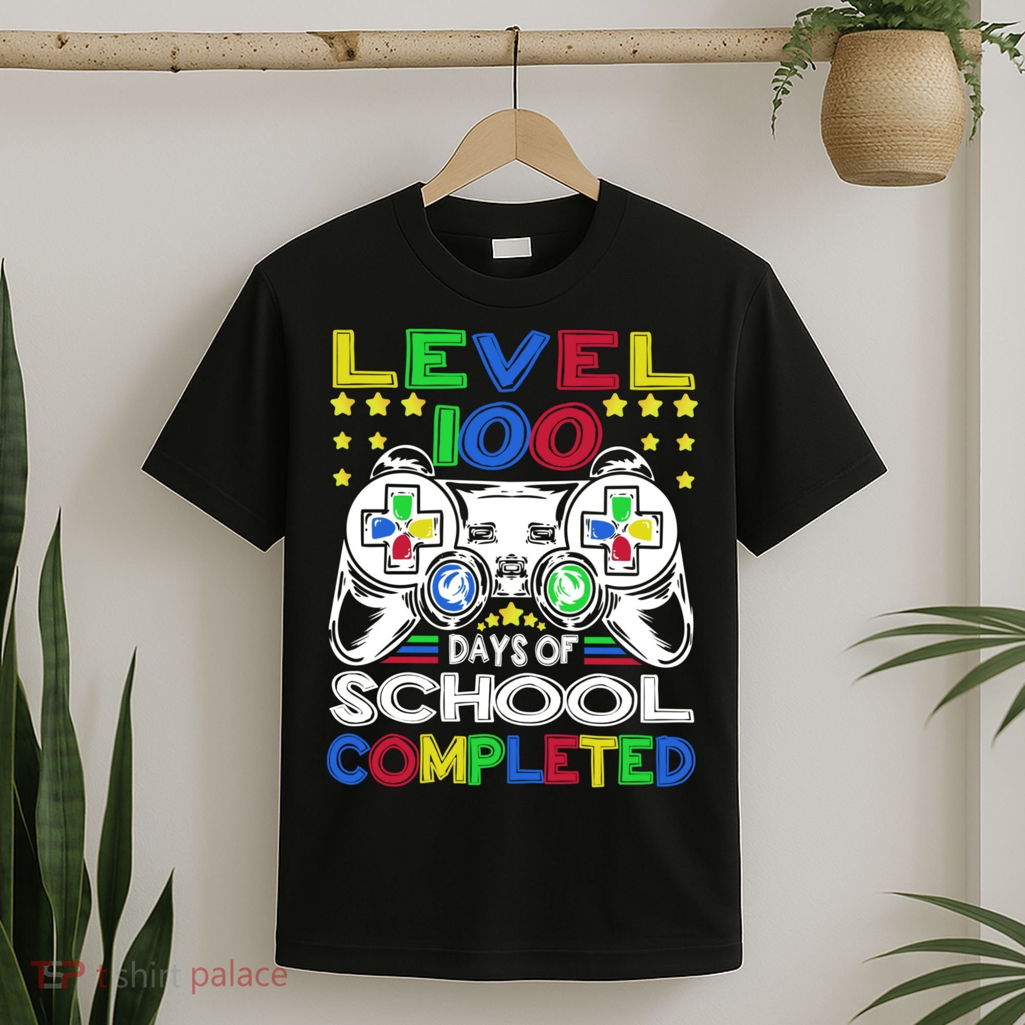 Level 100 Days Of School Completed 100th Day Gamer Boys Kids T-Shirt