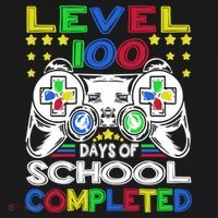 Level 100 Days Of School Completed 100th Day Gamer Boys Kids T-Shirt thumb 7