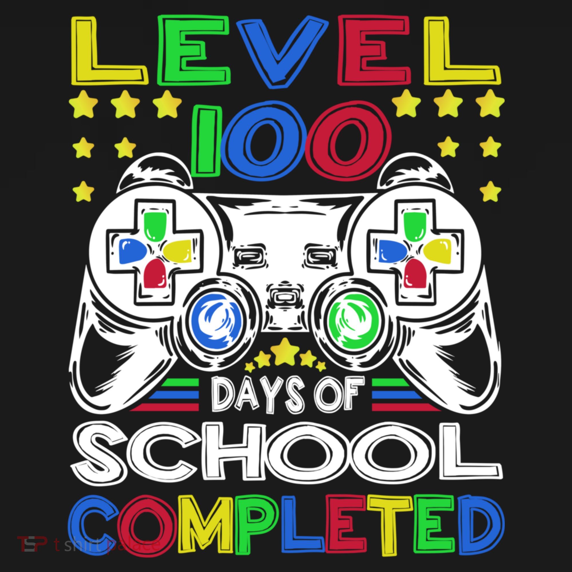 Level 100 Days Of School Completed 100th Day Gamer Boys Kids T-Shirt