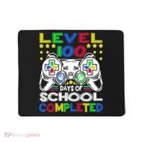 Level 100 Days Of School Completed 100th Day Gamer Boys Kids Mousepad thumb 0