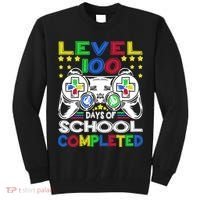 Level 100 Days Of School Completed 100th Day Gamer Boys Kids Tall Sweatshirt thumb 0