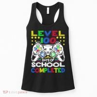 Level 100 Days Of School Completed 100th Day Gamer Boys Kids Women's Tank Top thumb 0