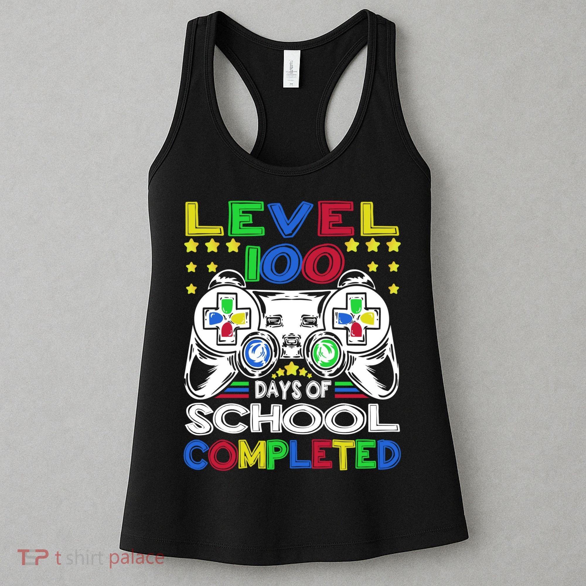 Level 100 Days Of School Completed 100th Day Gamer Boys Kids Women's Tank Top