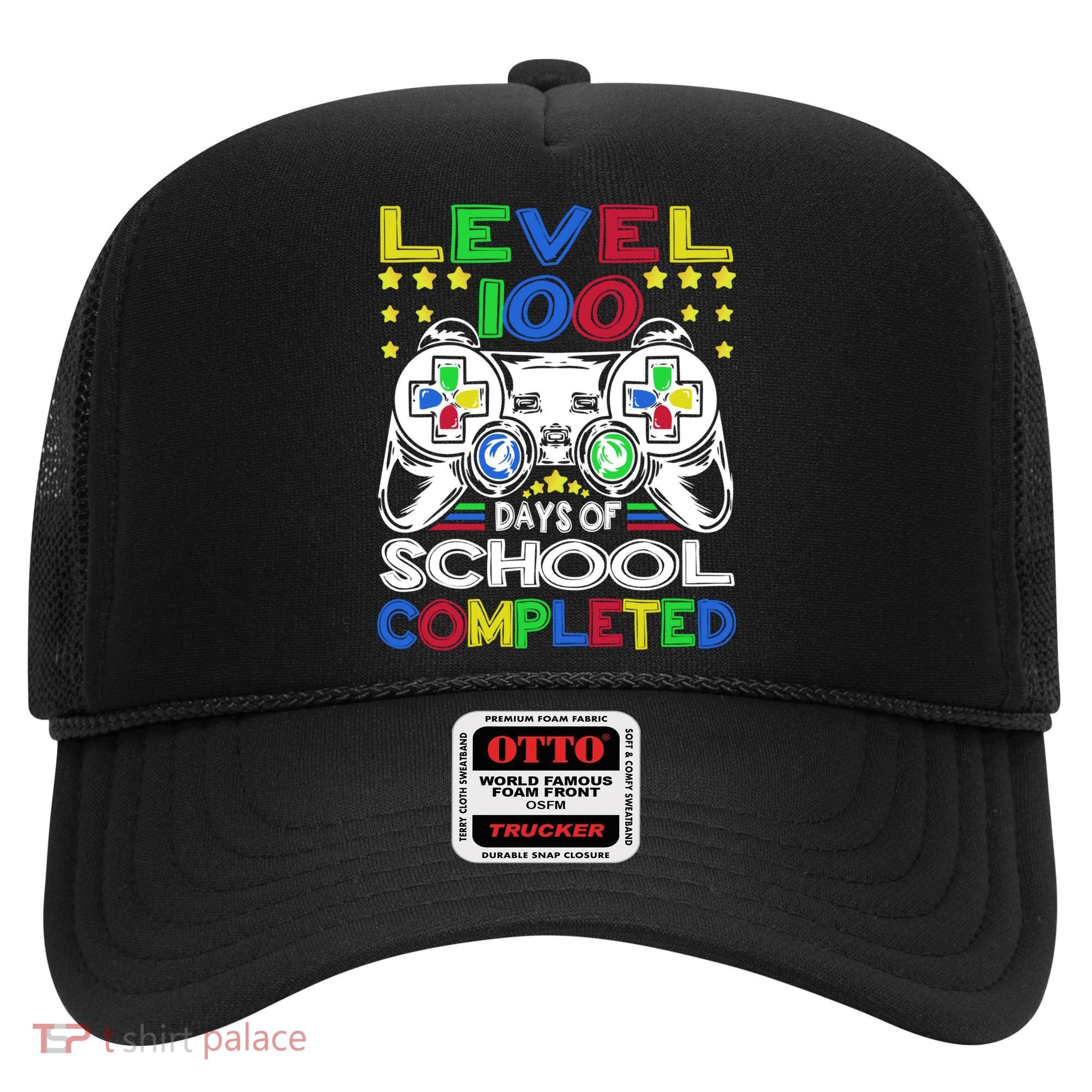 Level 100 Days Of School Completed 100th Day Gamer Boys Kids Hat