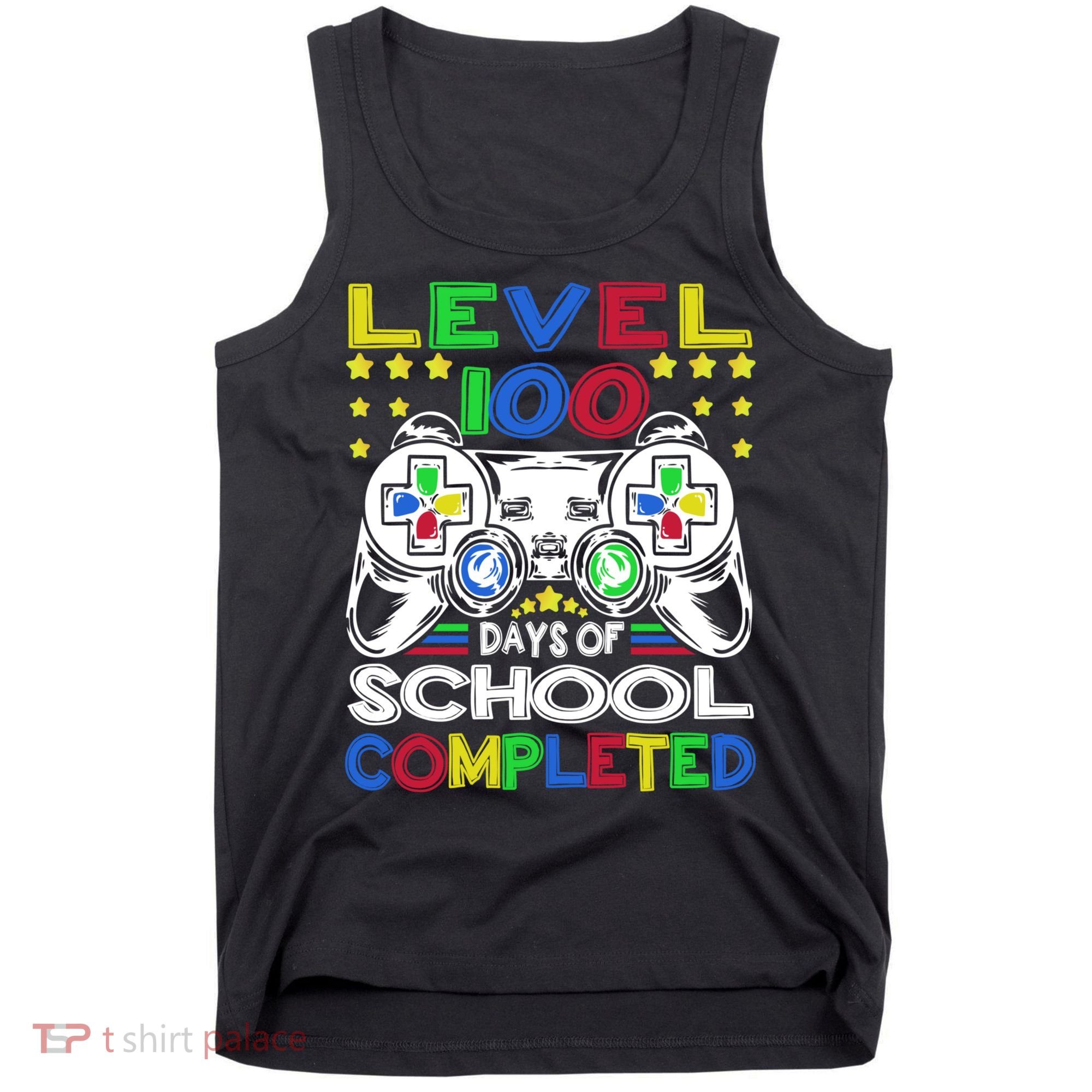 Level 100 Days Of School Completed 100th Day Gamer Boys Kids Tank Top