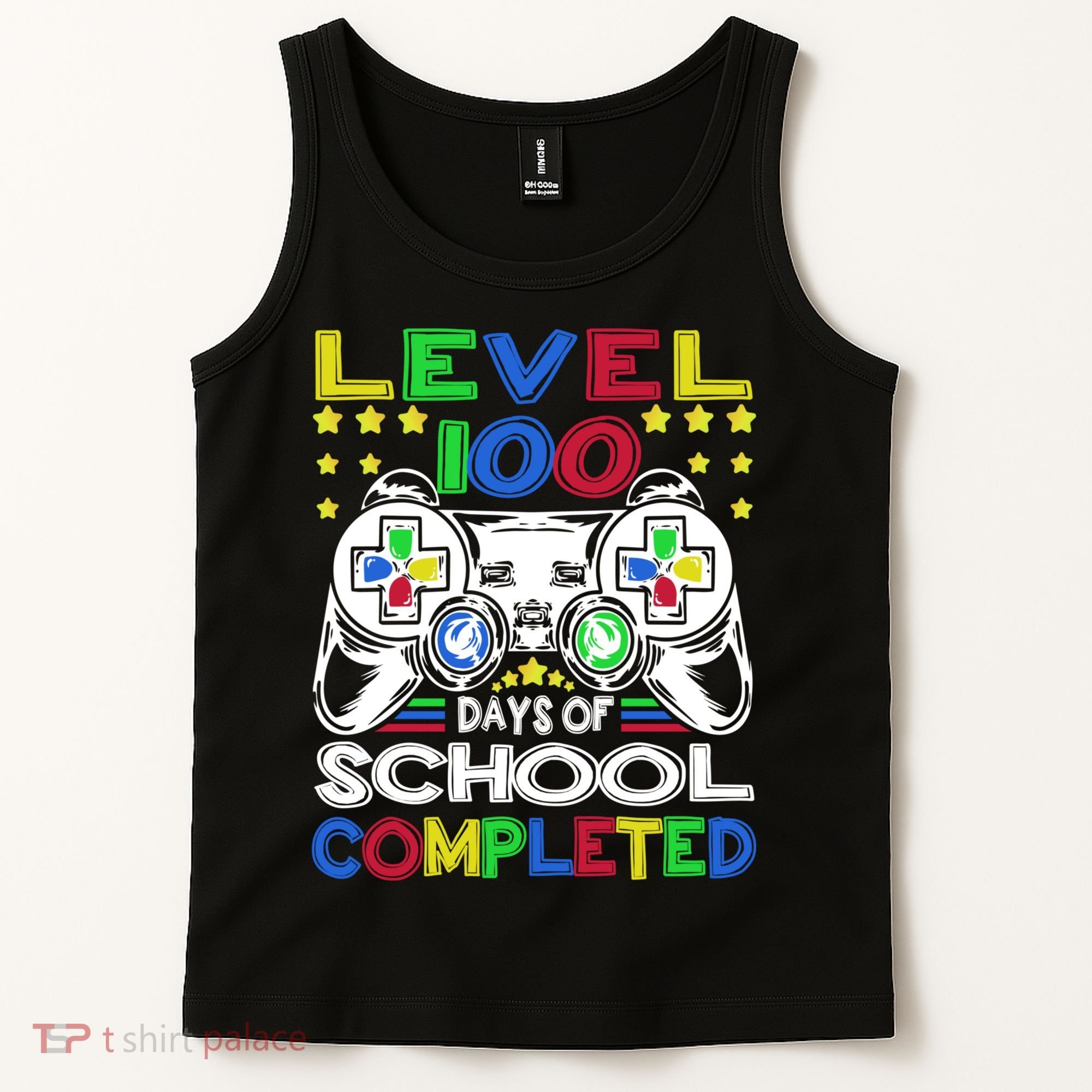 Level 100 Days Of School Completed 100th Day Gamer Boys Kids Tank Top