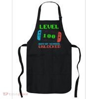 Level 100 Days Of School Unlocked Gamer Video Games Apron thumb 0