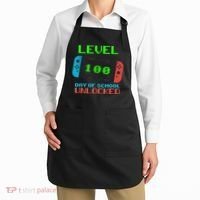 Level 100 Days Of School Unlocked Gamer Video Games Apron thumb 2