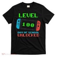 Level 100 Days Of School Unlocked Gamer Video Games T-Shirt thumb 0