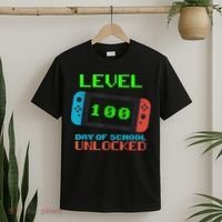 Level 100 Days Of School Unlocked Gamer Video Games T-Shirt thumb 2