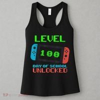 Level 100 Days Of School Unlocked Gamer Video Games Women's Tank Top thumb 3