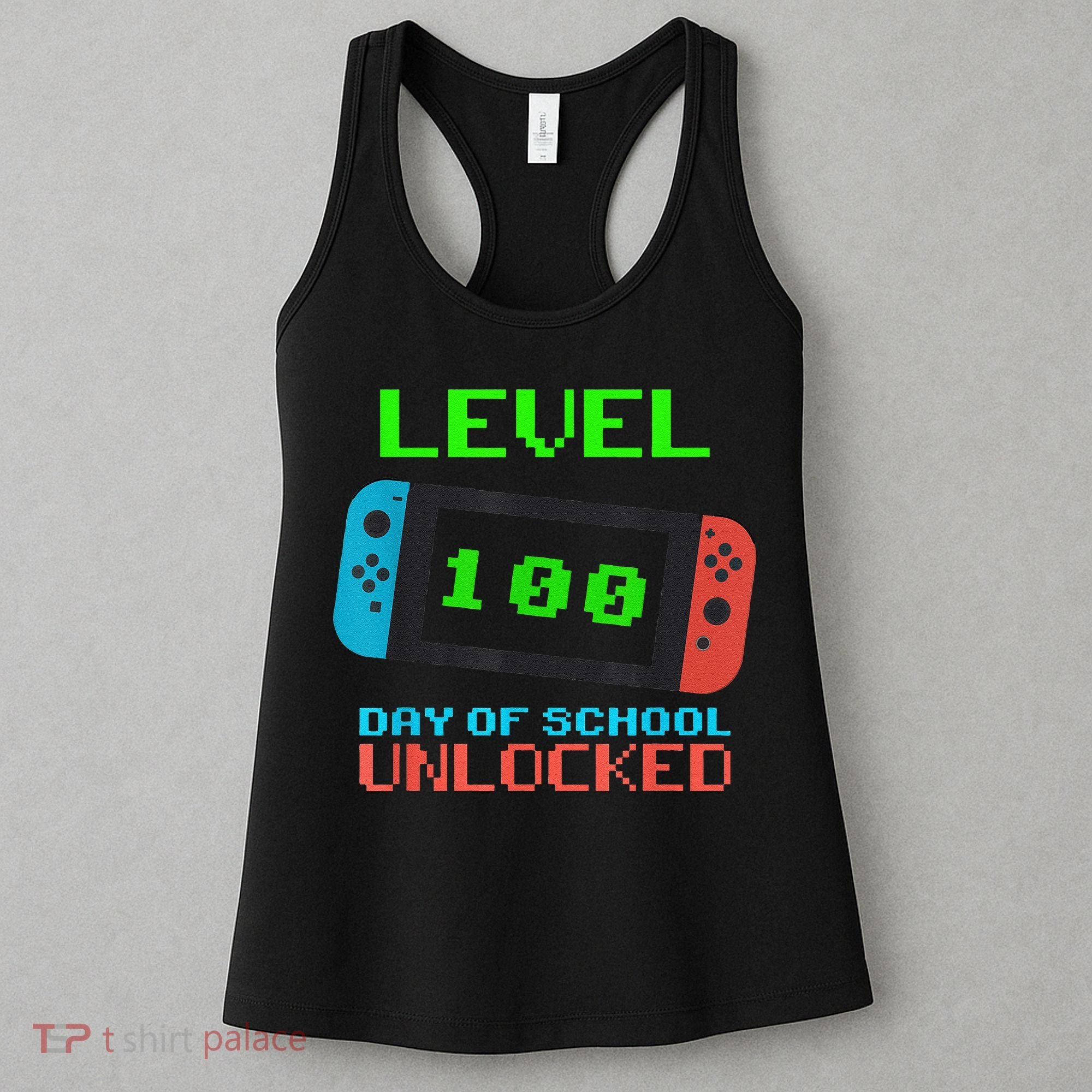Level 100 Days Of School Unlocked Gamer Video Games Women's Tank Top