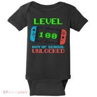 Level 100 Days Of School Unlocked Gamer Video Games Baby Bodysuit thumb 0
