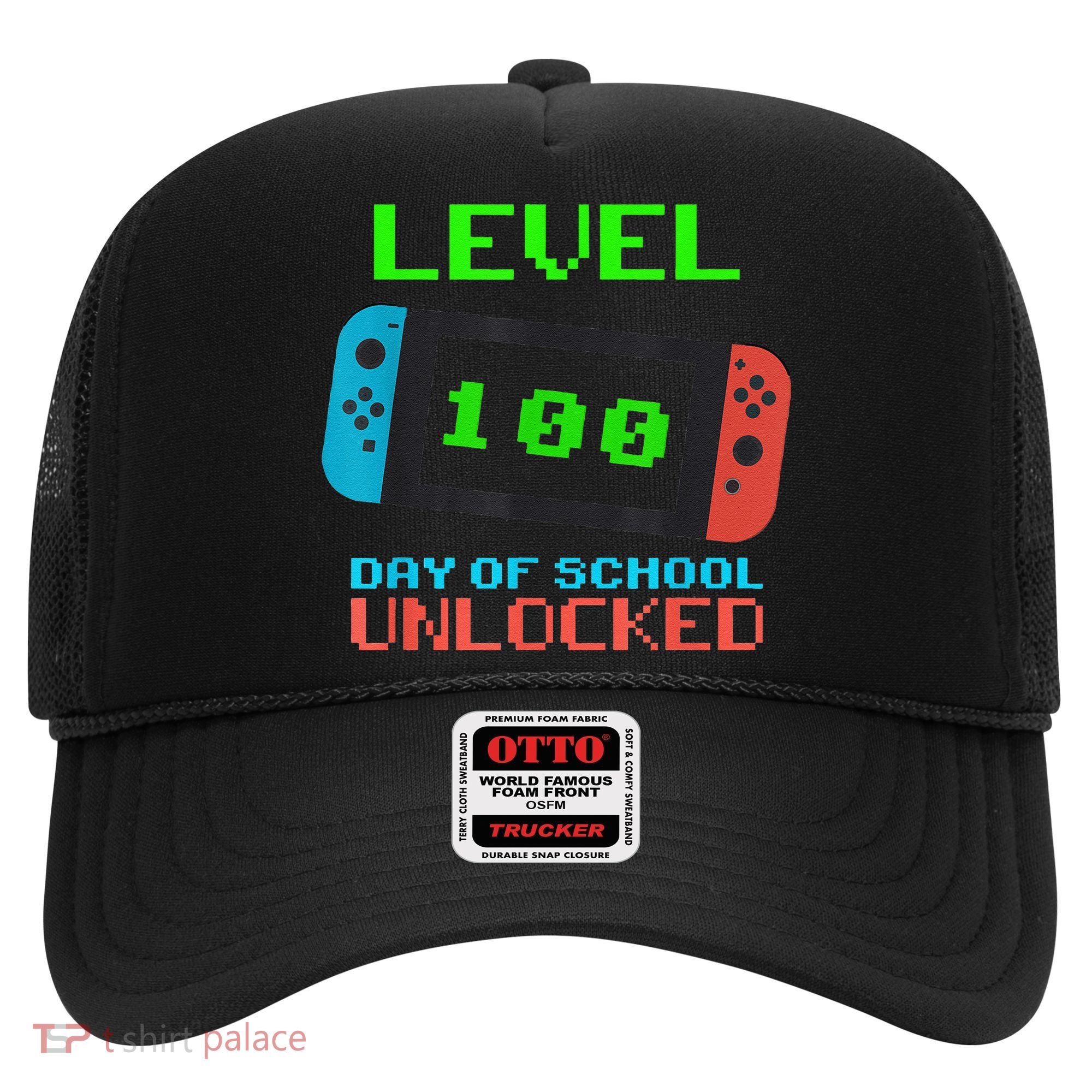 Level 100 Days Of School Unlocked Gamer Video Games Hat